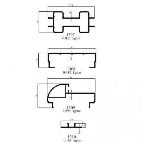 Aluminum Decoration Handrail Profiles