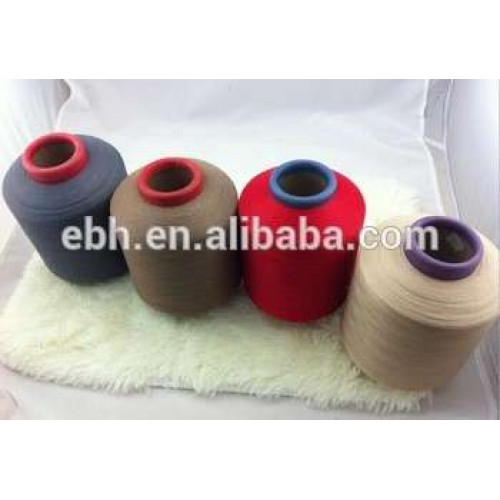 Colorful Polyester/Spandex Air Covered yarn 150D/144F+70D for weaving elastic denim Jeans fabrics