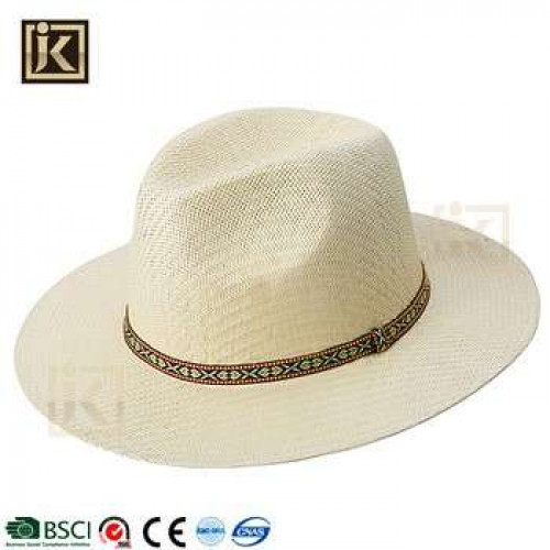 JIKIJIAYI cool bowler outdoor handmade top grade adult custom high quality stylish summer light color latest straw hat panama