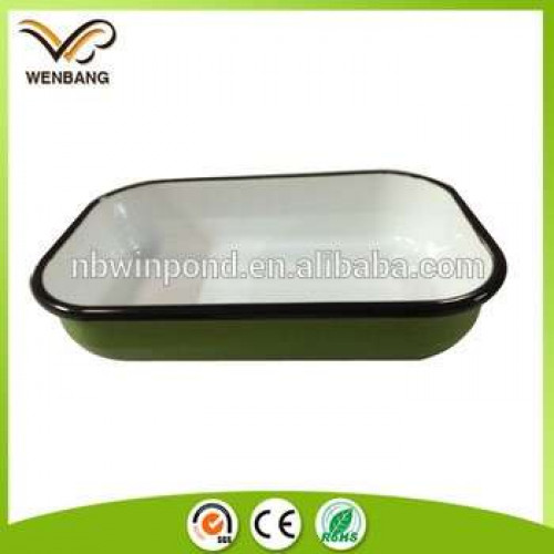 Özel renkli restoran toptan dikdörtgen deniz ürünleri pişirme emaye tabaklar